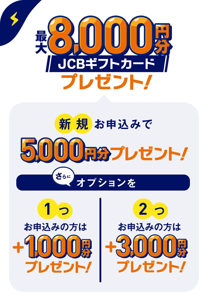 最大8,000円分JCBギフトカードプレゼント！