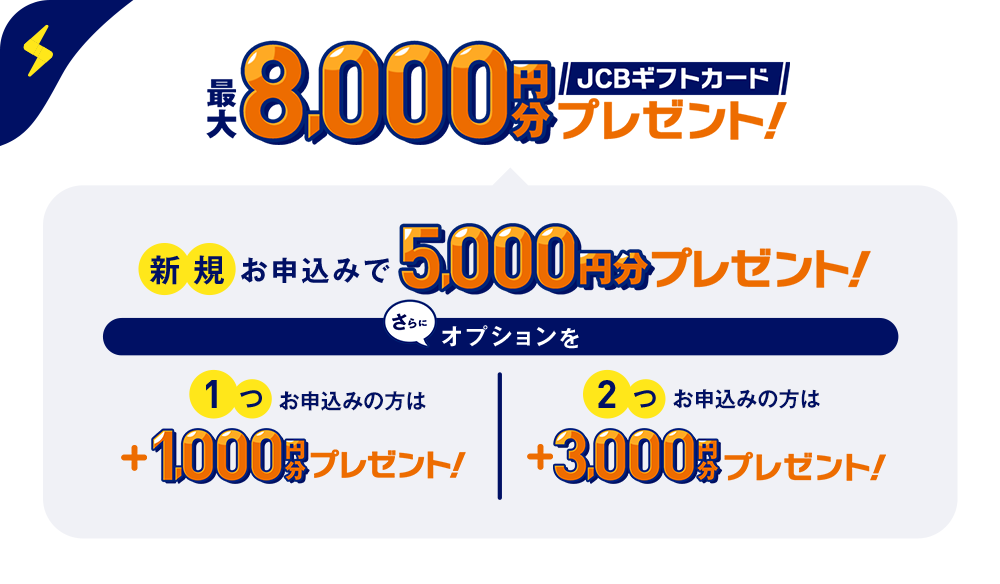 最大8,000円分JCBギフトカードプレゼント！