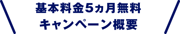 基本料金5カ月無料キャンペーン概要