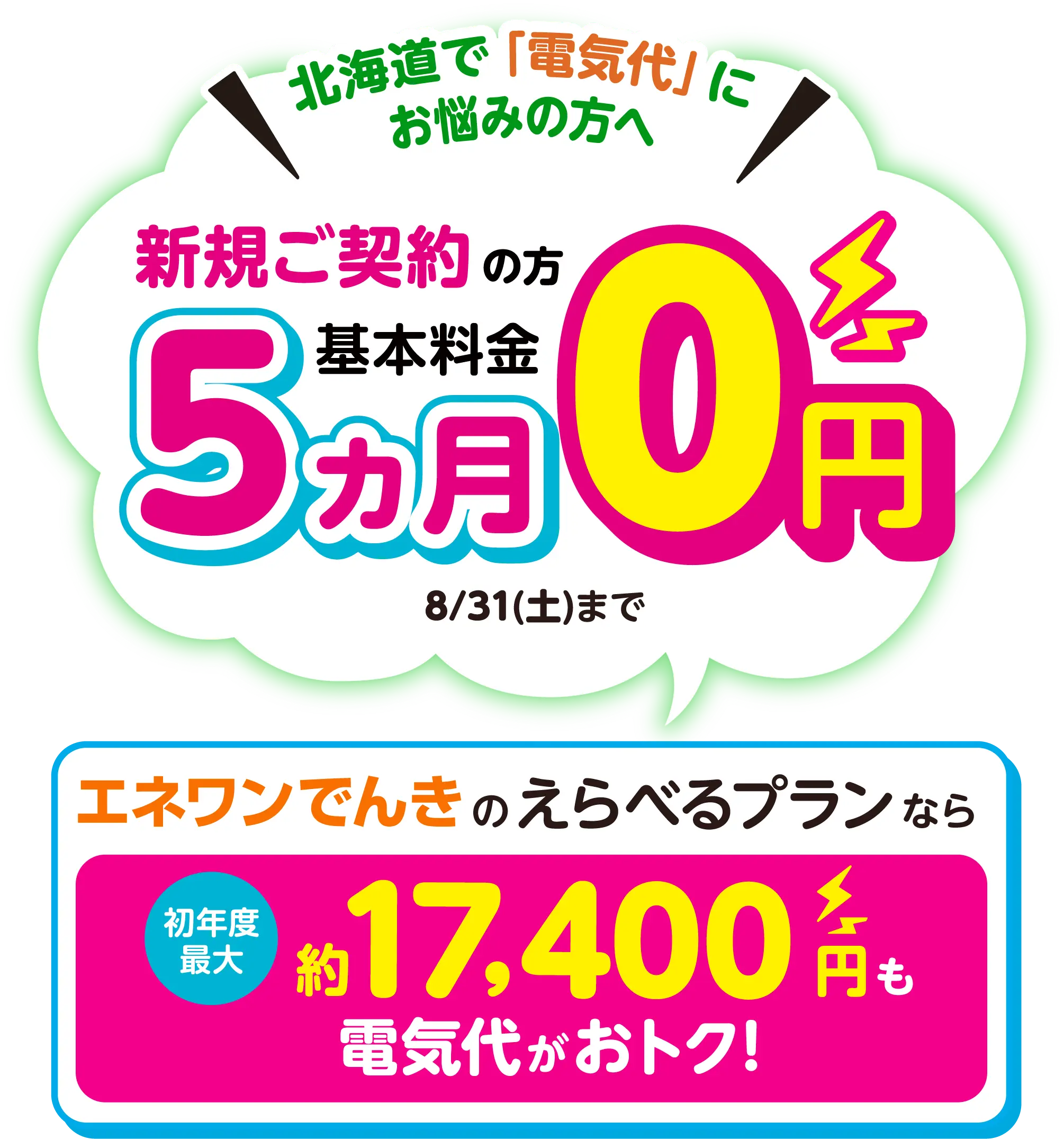 新規ご契約の方基本料金5ヵ月0円キャンペーン